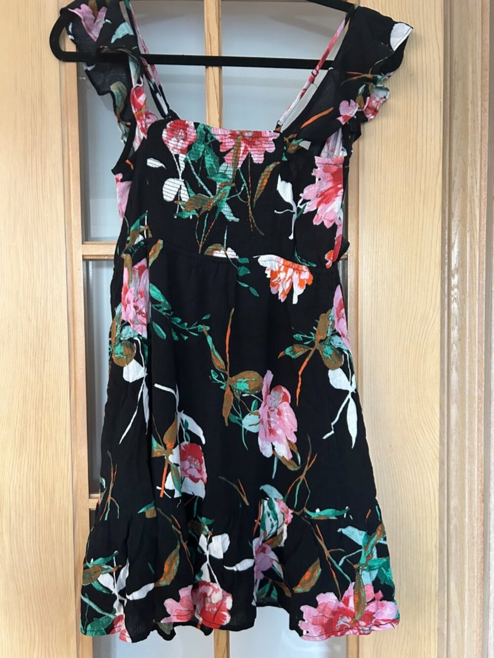 Floral Ruffle Mini Dress – Size Large - Picture 9 of 9